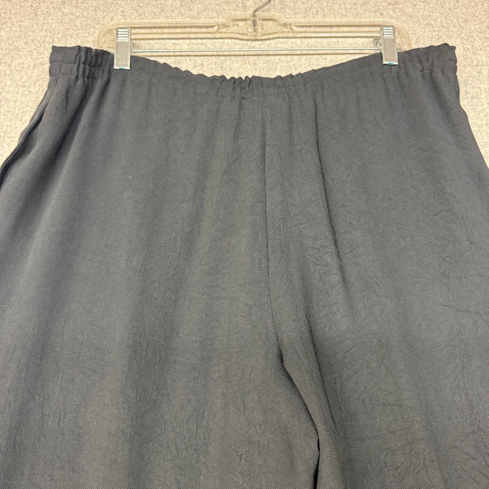 Ann Tjian for Kenar Wide Leg Trousers Size L Black Elastic Drawstring Lined Pant - Picture 9 of 10